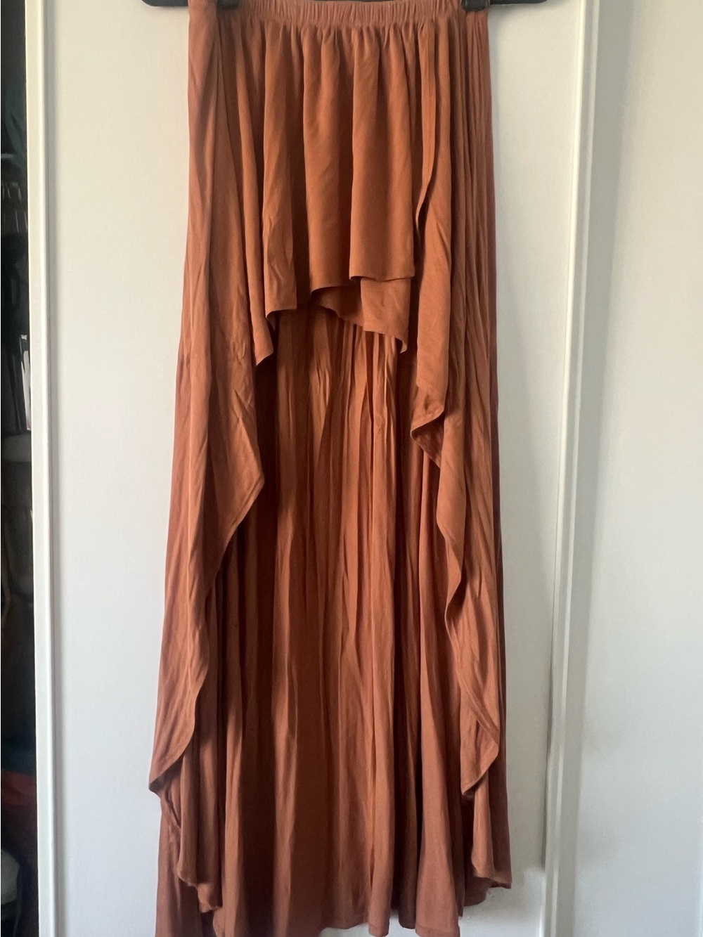 Women's Rust High-Low Flowing Skirt